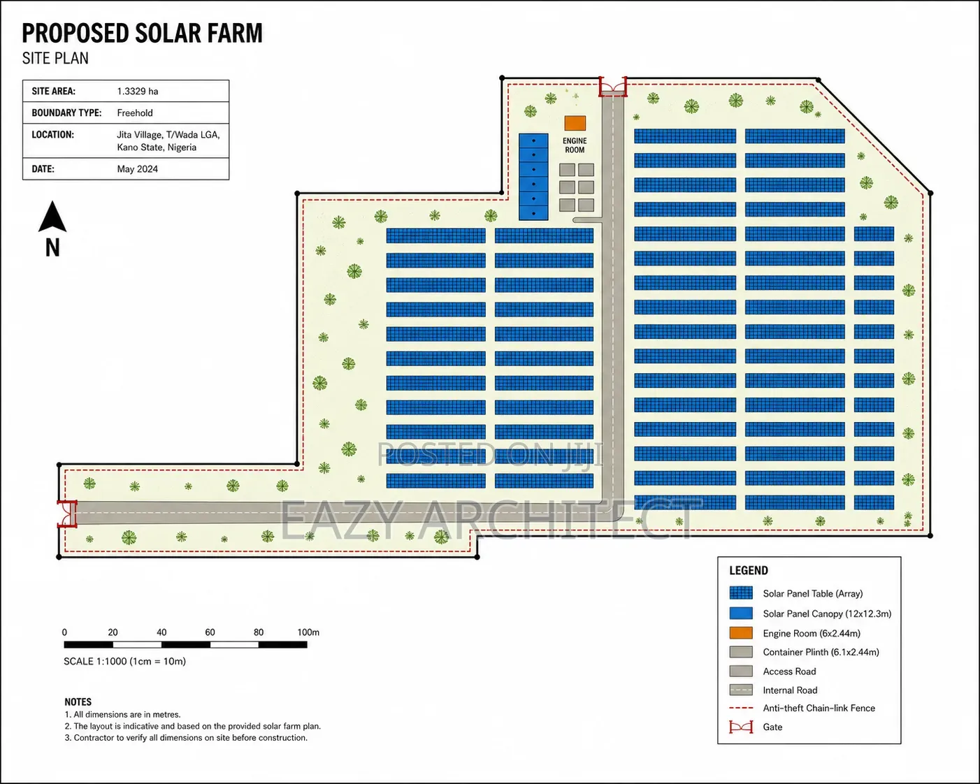 Solar Farm, Commercial Drawings, Arewa Building in Kano