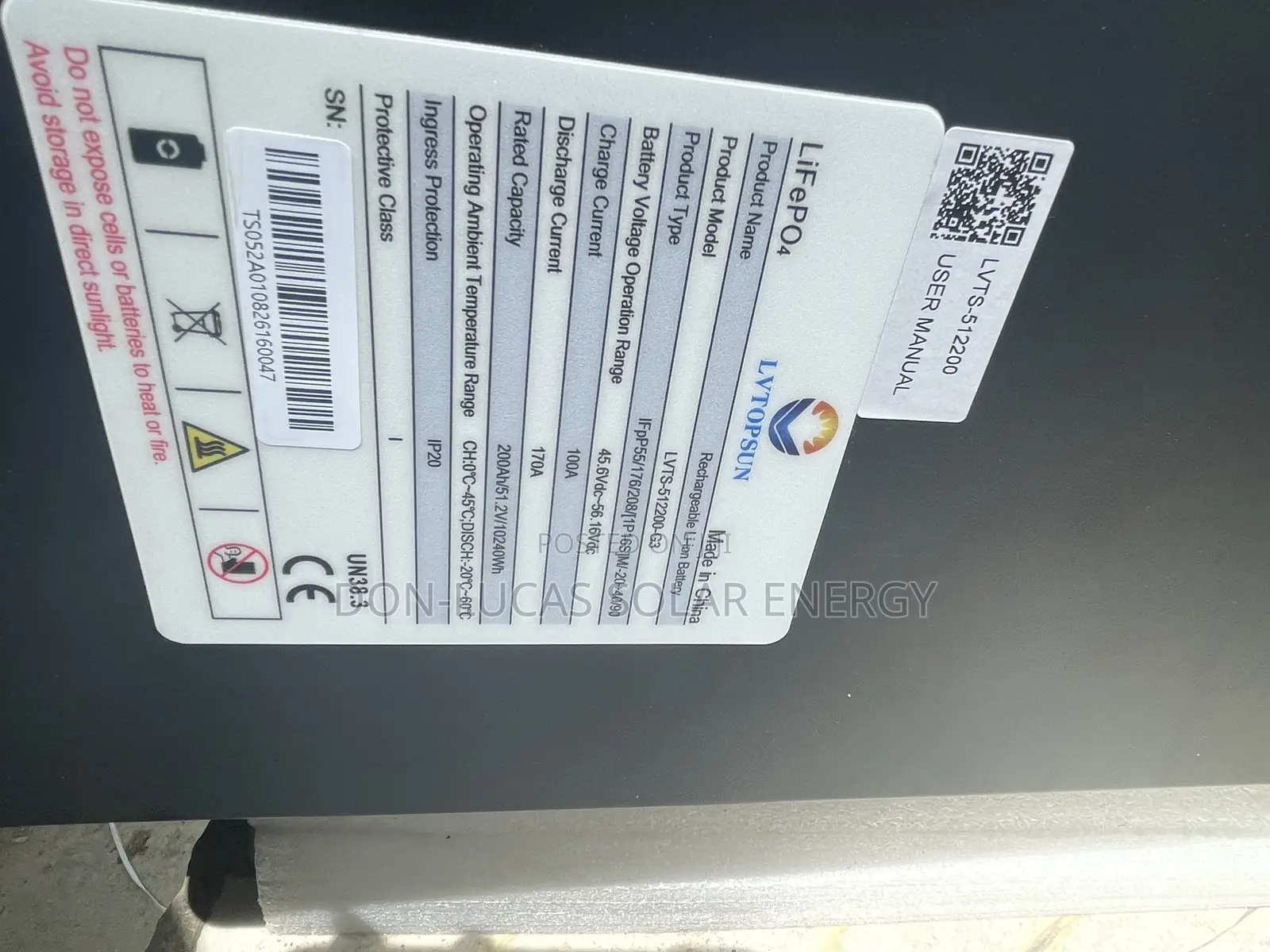 10kwh 48v Lvtopsun Lithium Ion Battery
