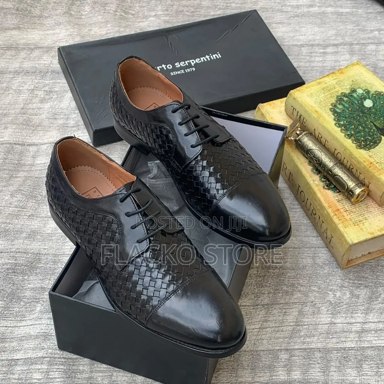 Original Roberto Serpentini Woven Leather Brogue Shoes