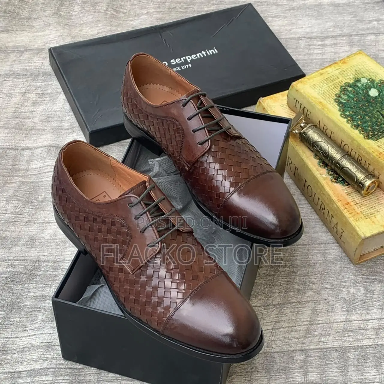 Original Roberto Serpentini Woven Leather Brogue Shoes