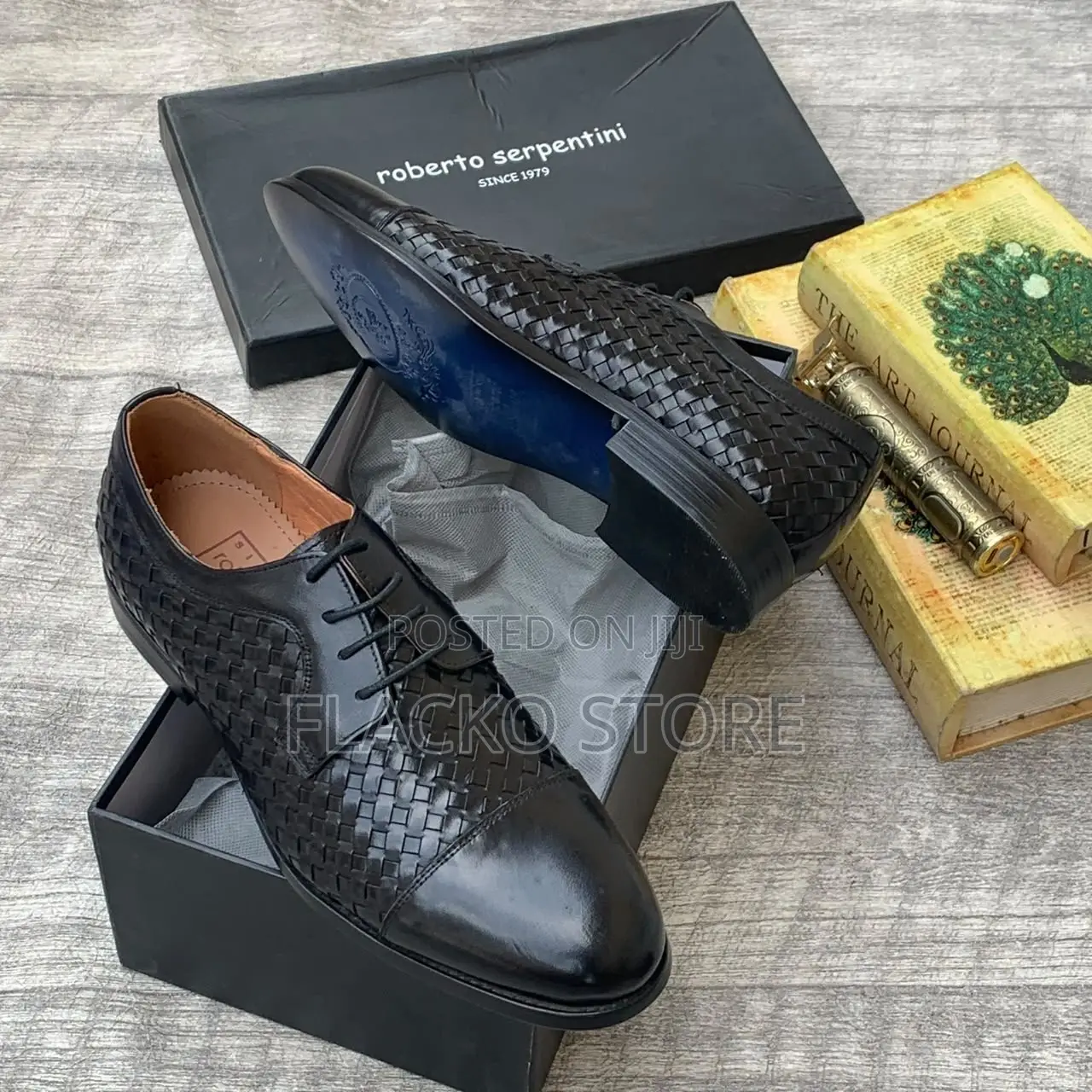 Original Roberto Serpentini Woven Leather Brogue Shoes