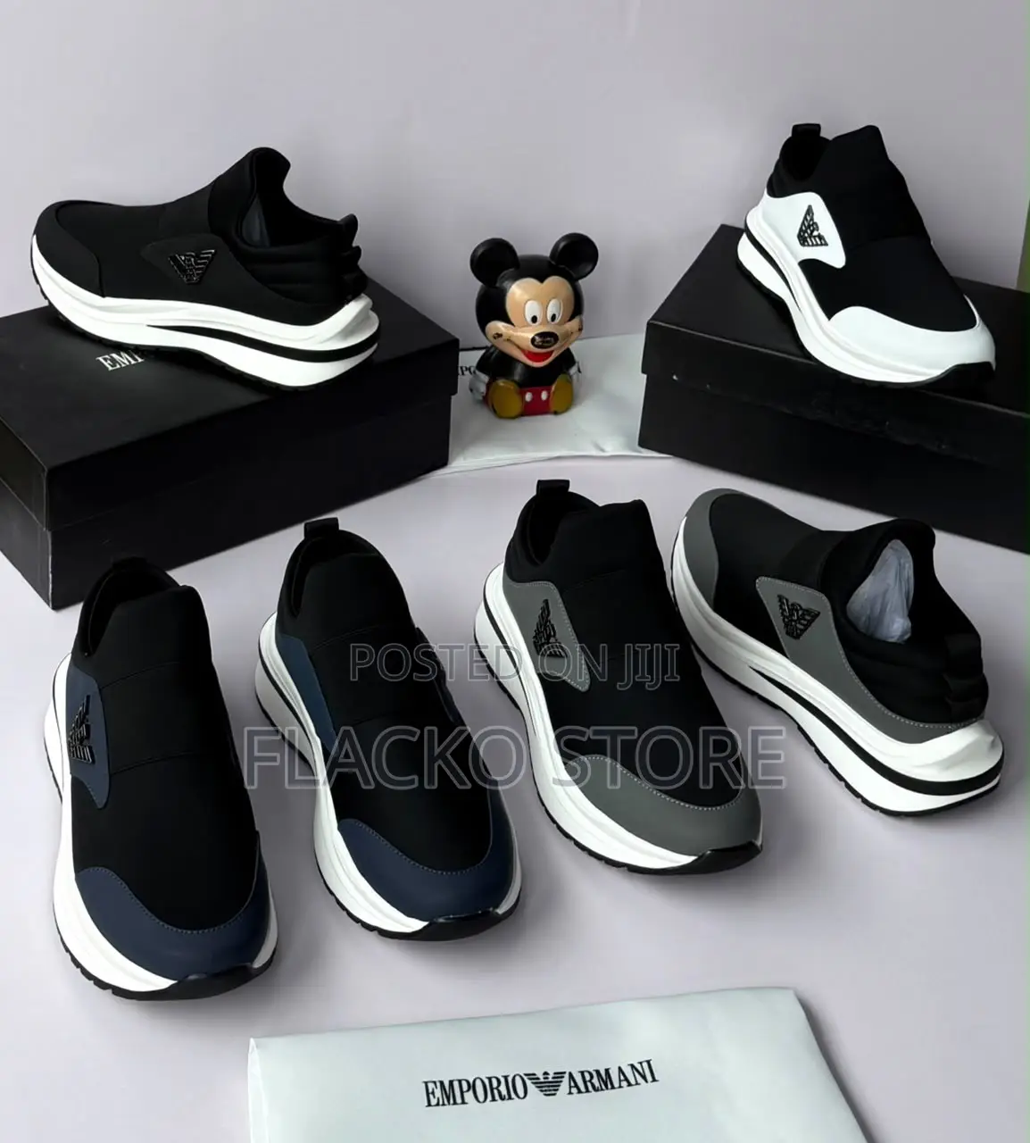 Original Emporio Armani Luxury Slip Ons Sneakers