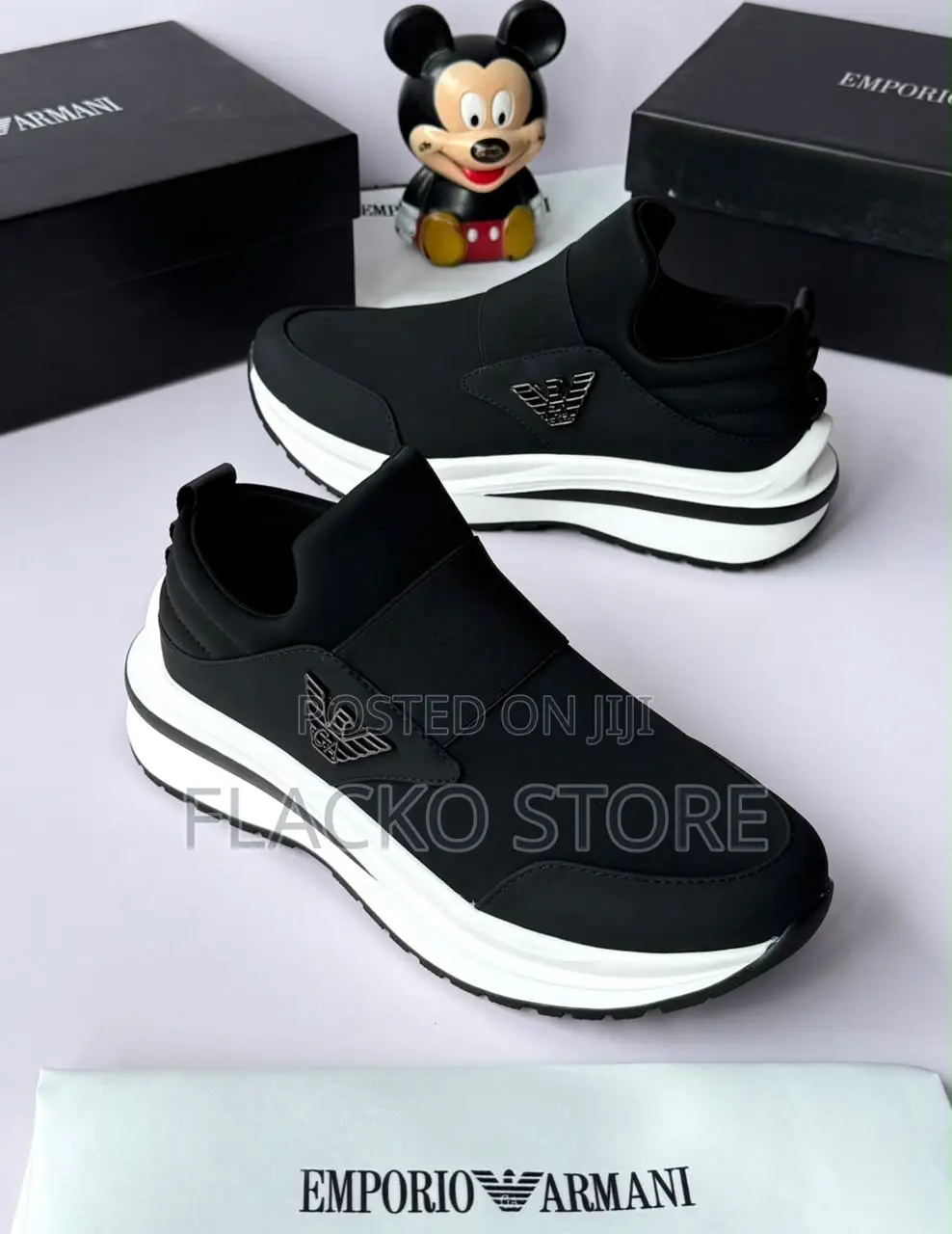 Original Emporio Armani Luxury Slip Ons Sneakers