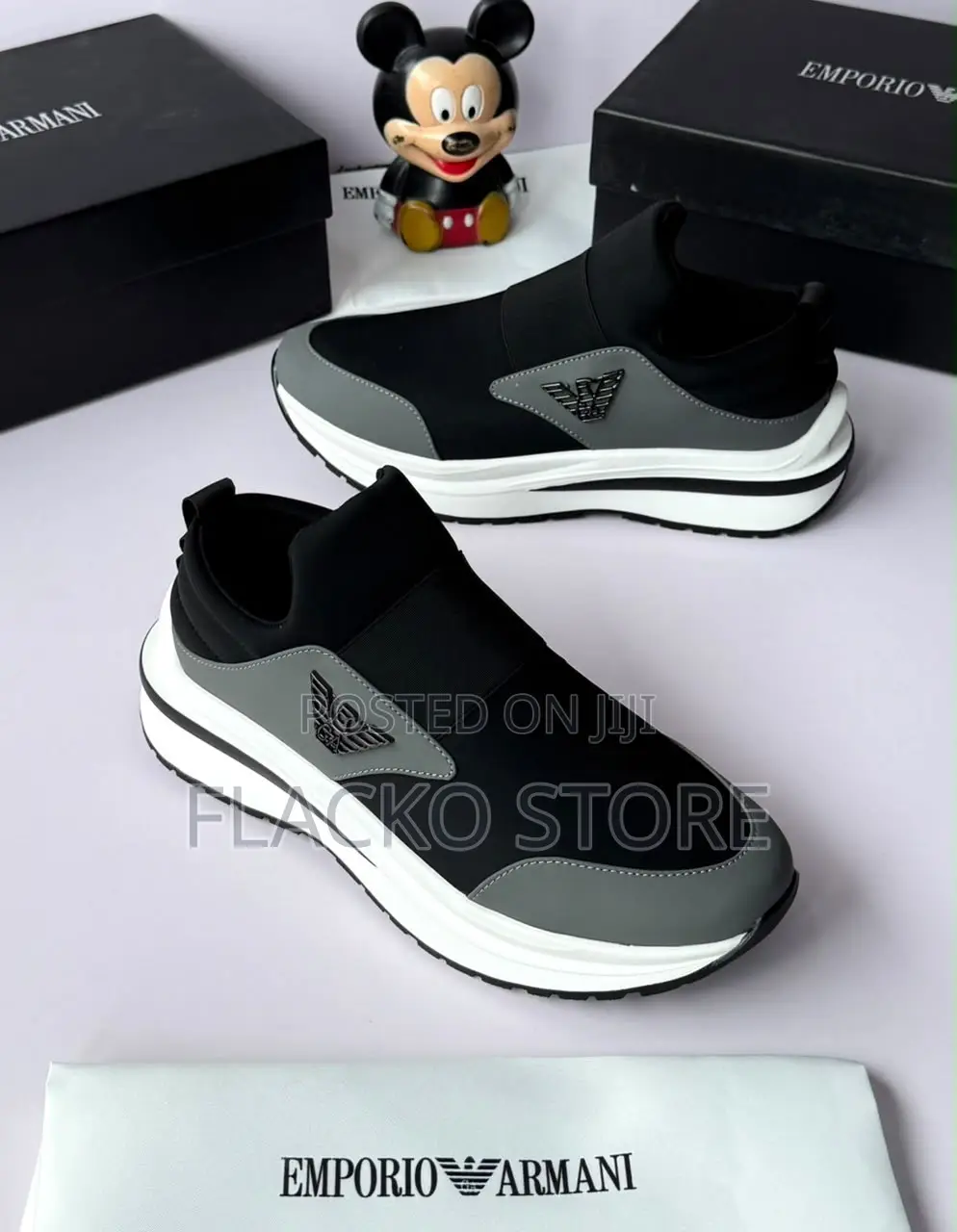 Original Emporio Armani Luxury Slip Ons Sneakers