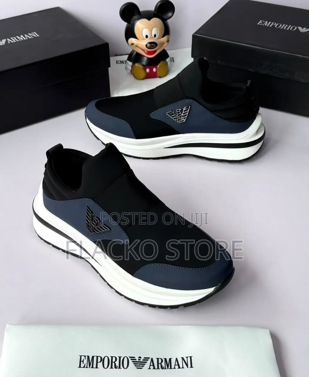 Original Emporio Armani Luxury Slip Ons Sneakers