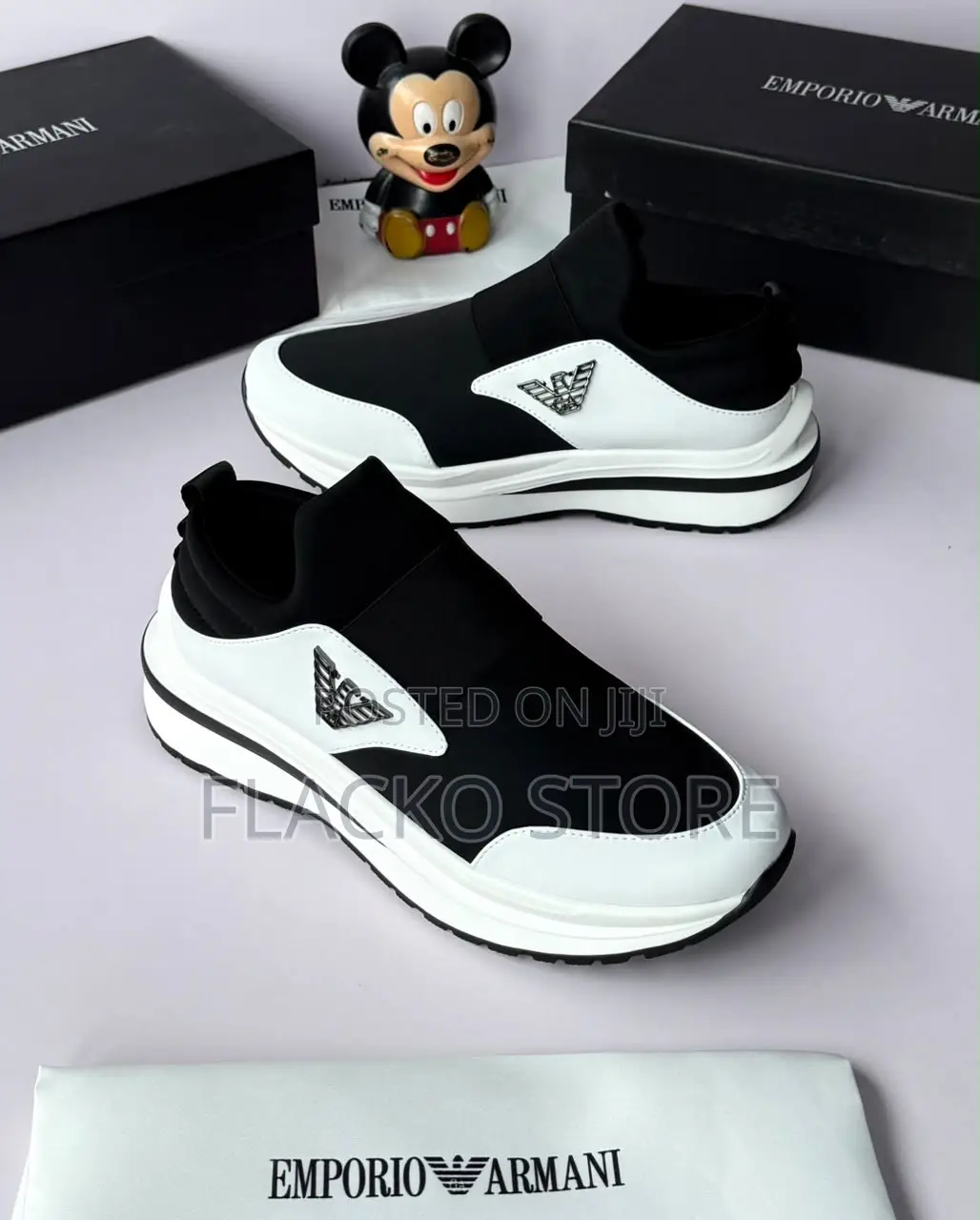 Original Emporio Armani Luxury Slip Ons Sneakers