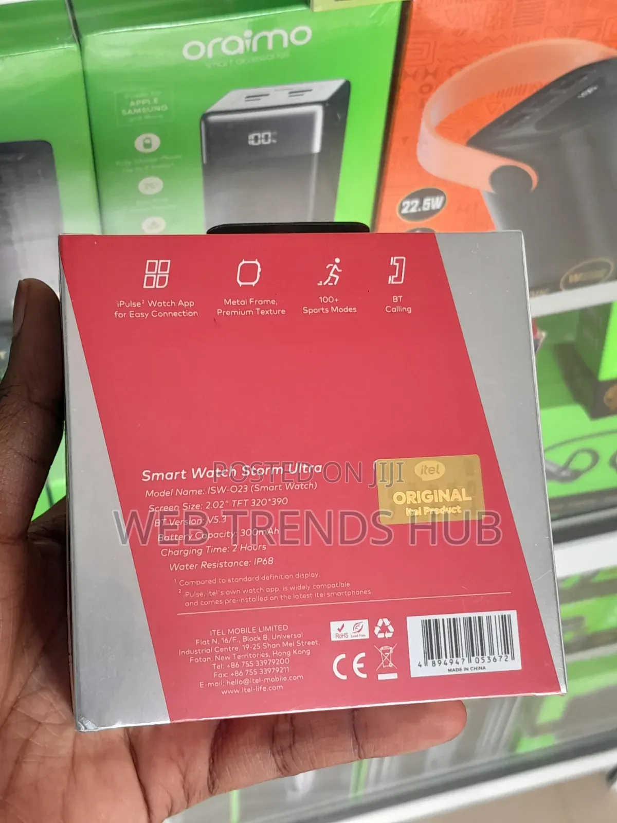 Itel Smartwatch Storm Ultra (ISW-O23) – IP68 Waterproof BT Calling