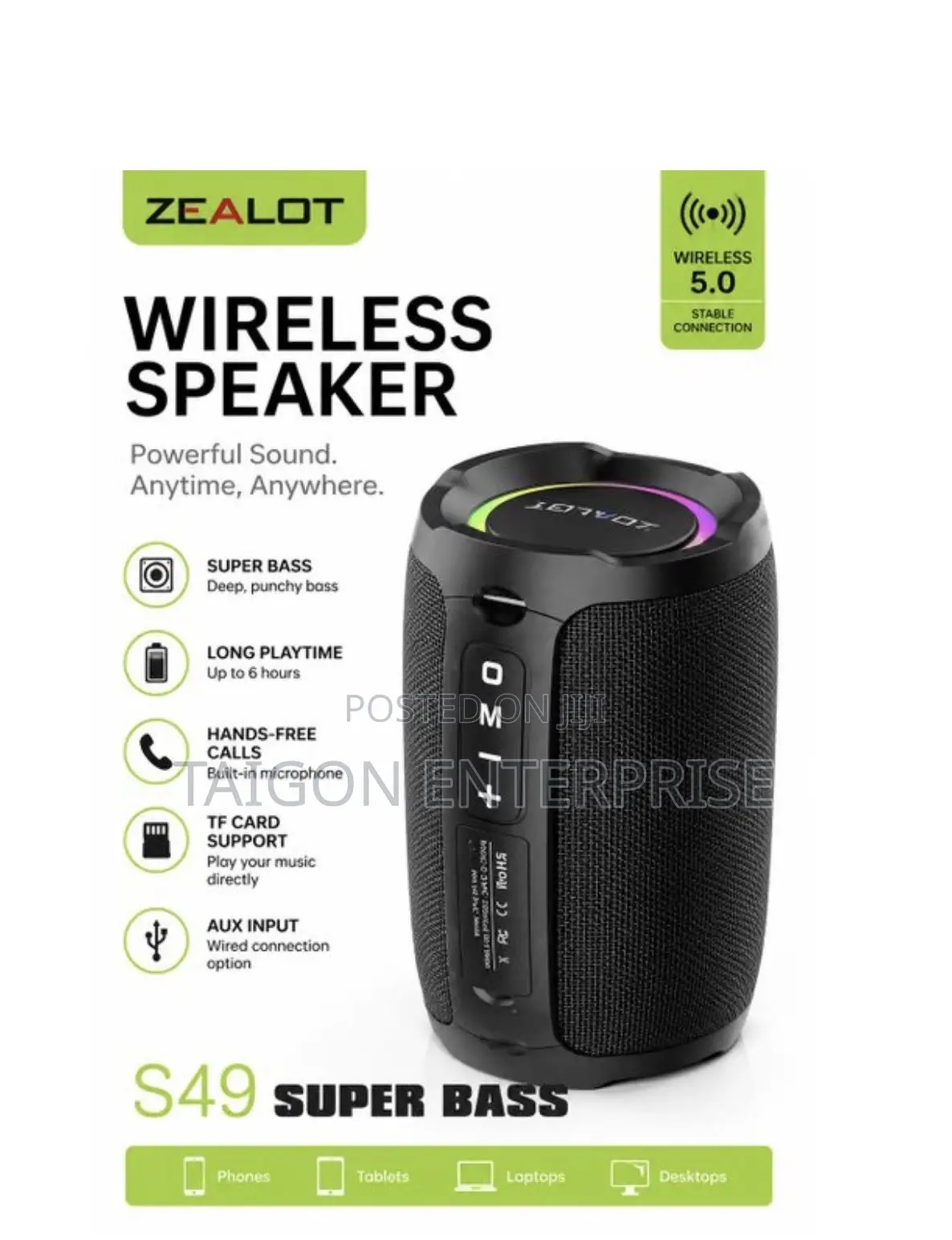 Zealot S49 Super Bass Portable Bluetooth Speaker