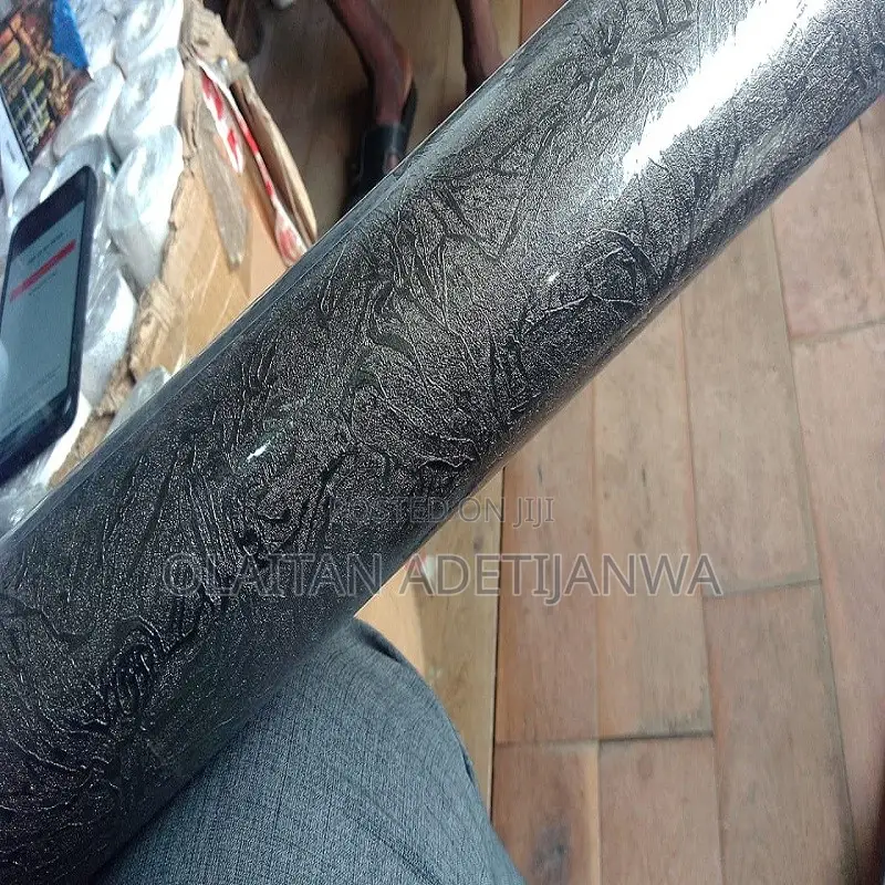 Solid Black Non Woven Cleanable Wallpaper