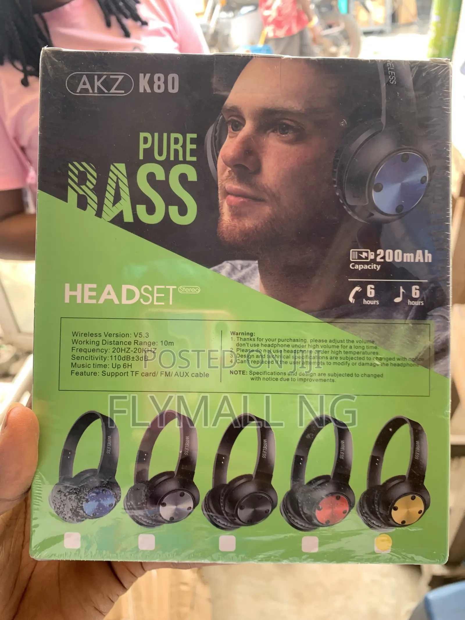 AKZ Pure Bass Wireless Over-Ear Headset