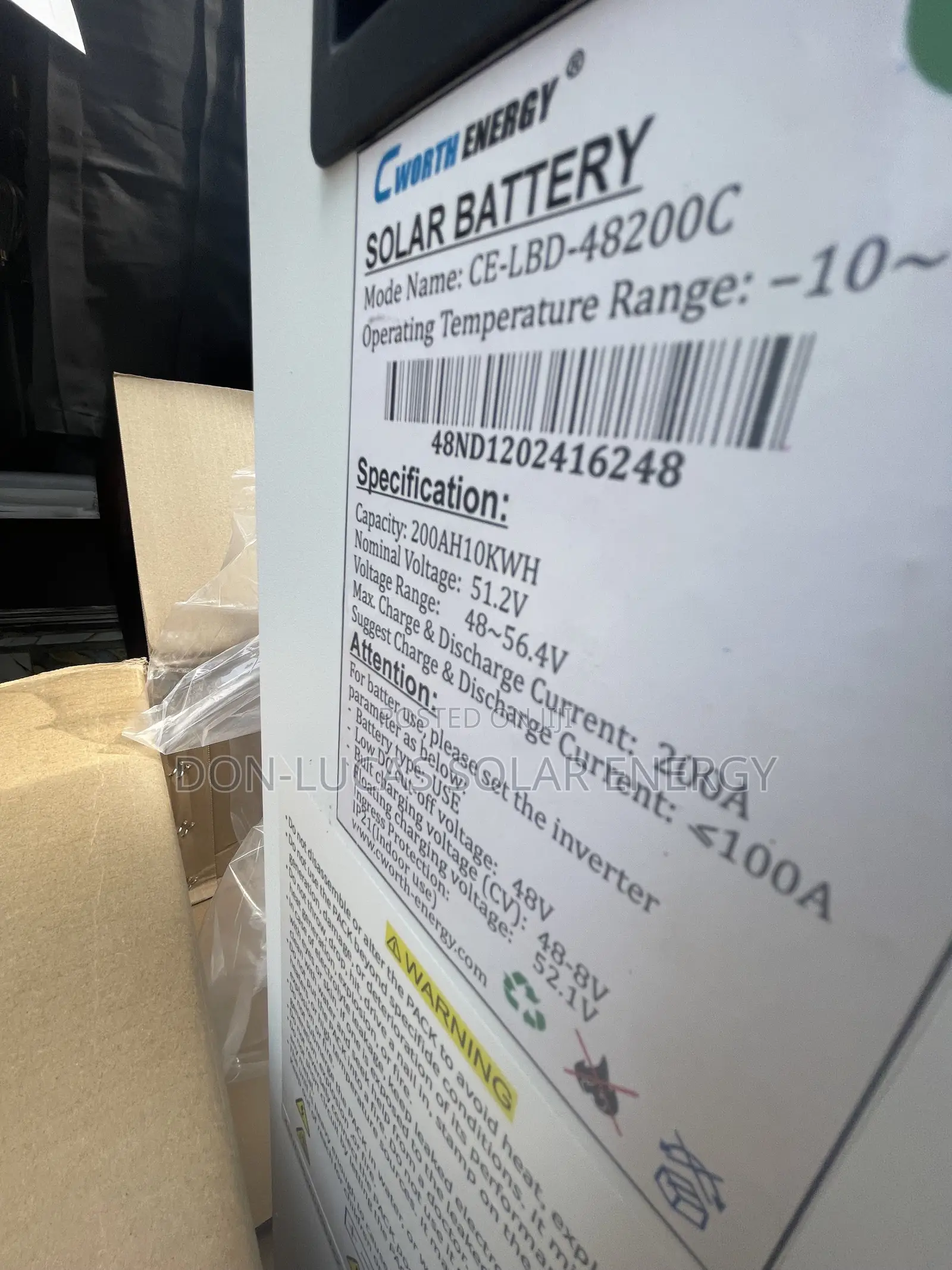 7.5kwh 51.2v C Worth Energy Lithium Ion Battery