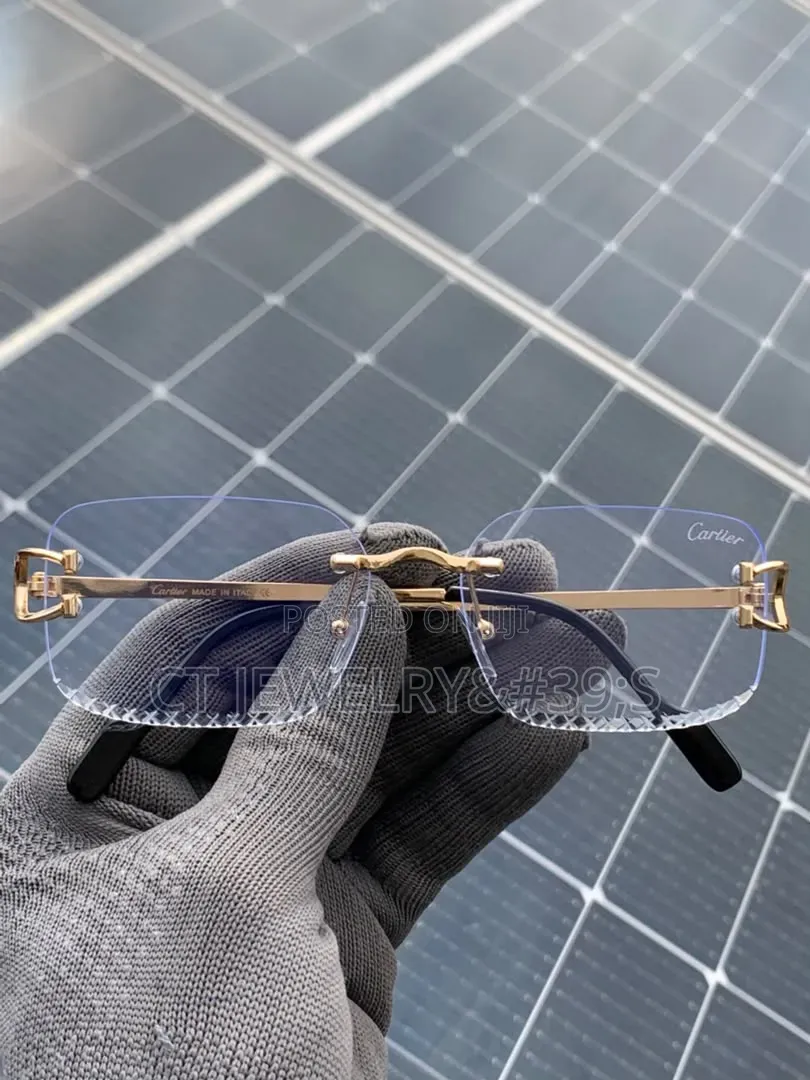 Original Cartier Rimless Sunglasses Dark Gradient Lenses