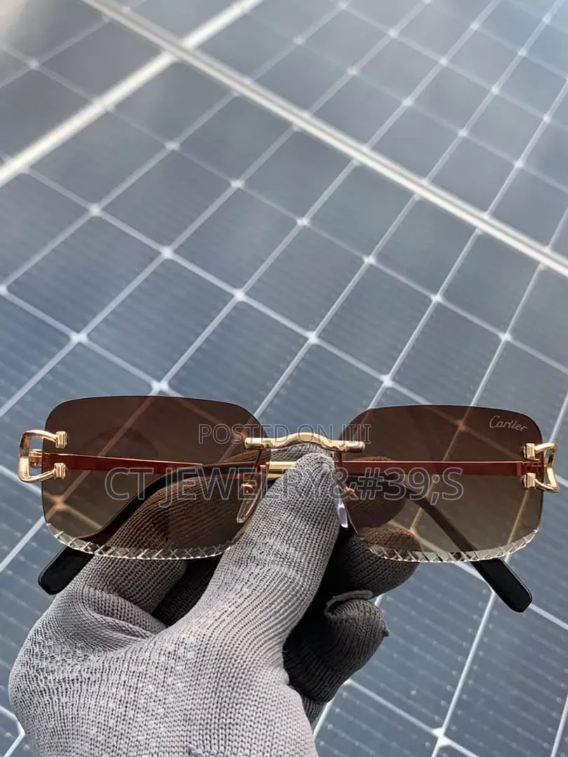 Original Cartier Rimless Sunglasses Dark Gradient Lenses