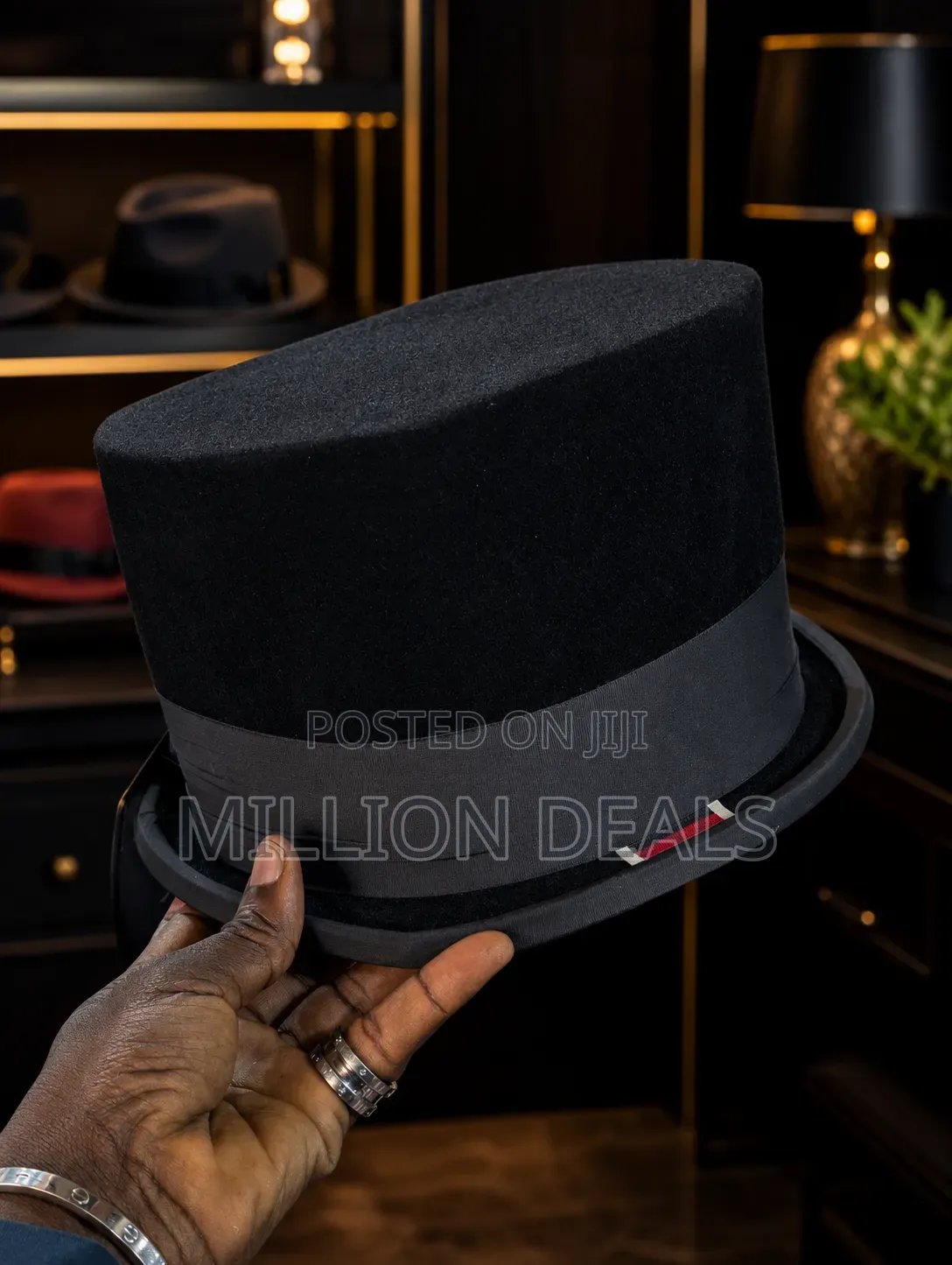 High Bowler Men's Luxury Hat Black