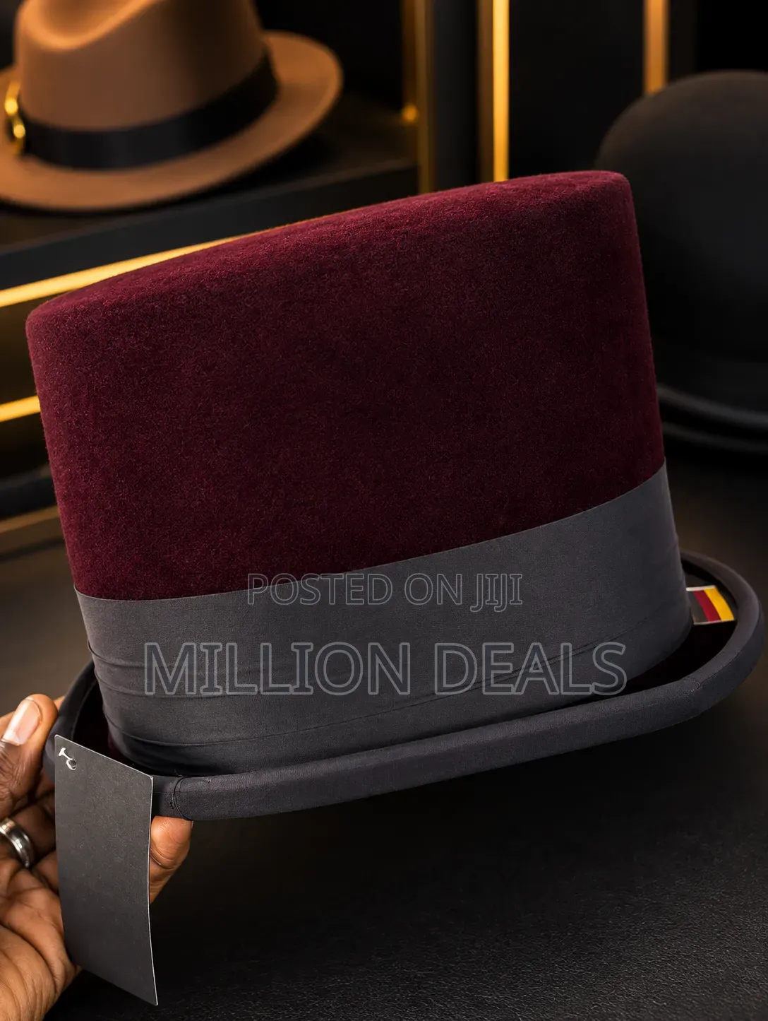 High Bowler Men's Luxury Hat Black