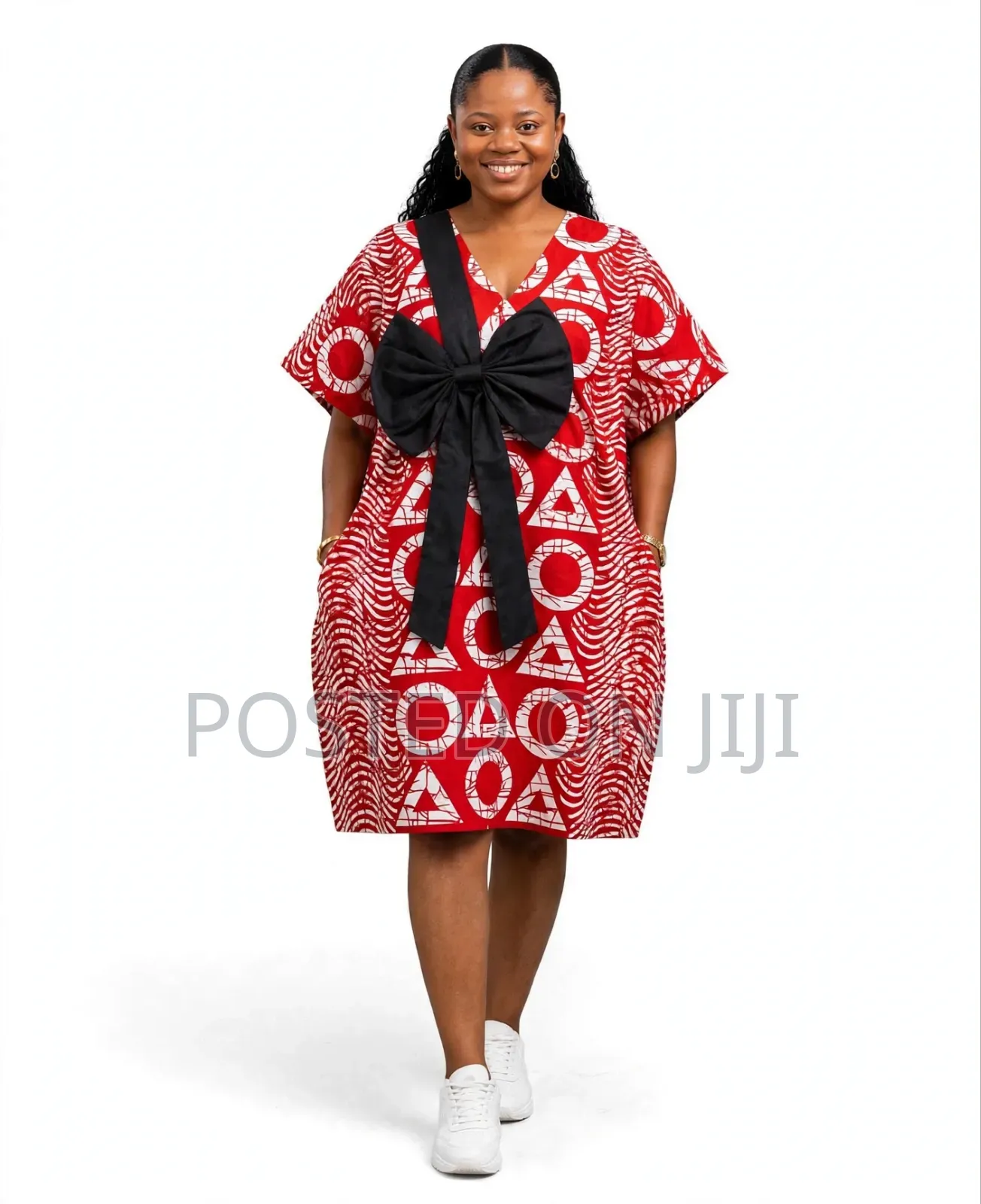 Ankara Bow Bubu Short Gown - Free Size - Friday Sales