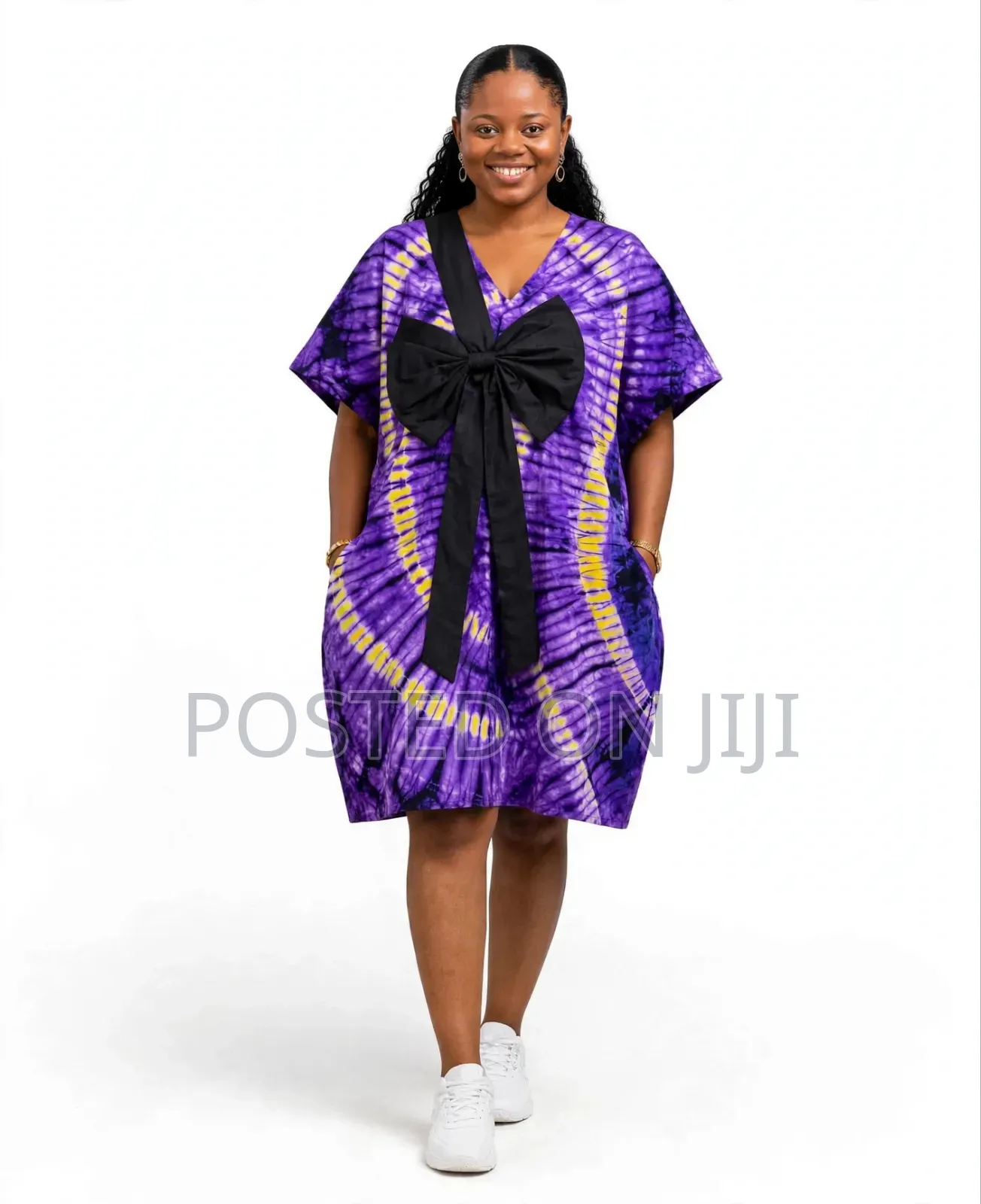 Ankara Bow Bubu Short Gown - Free Size - Friday Sales