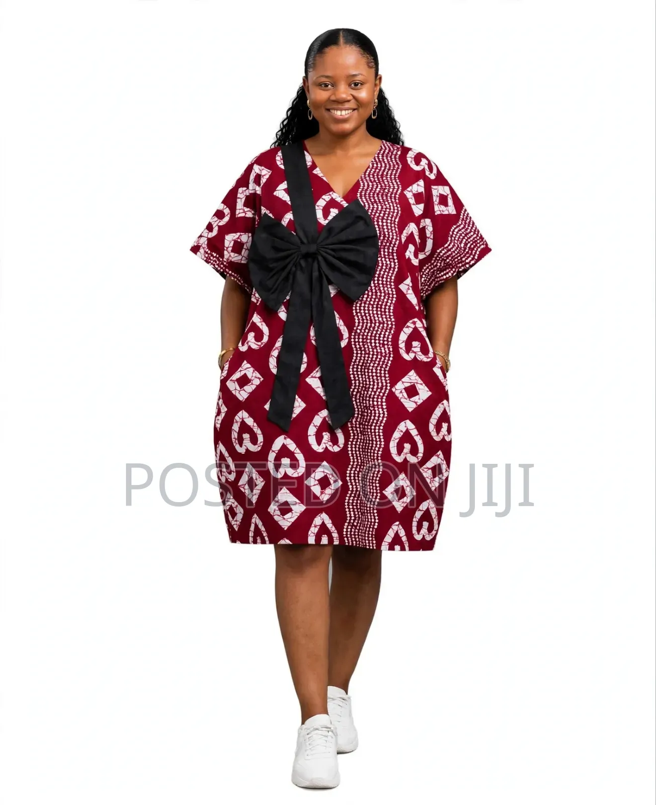 Ankara Bow Bubu Short Gown - Free Size - Friday Sales