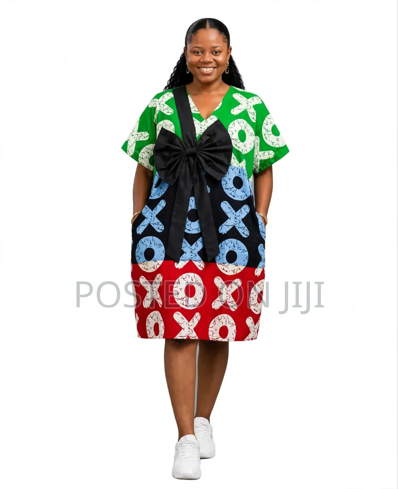 Ankara Bow Bubu Short Gown - Free Size - Friday Sales