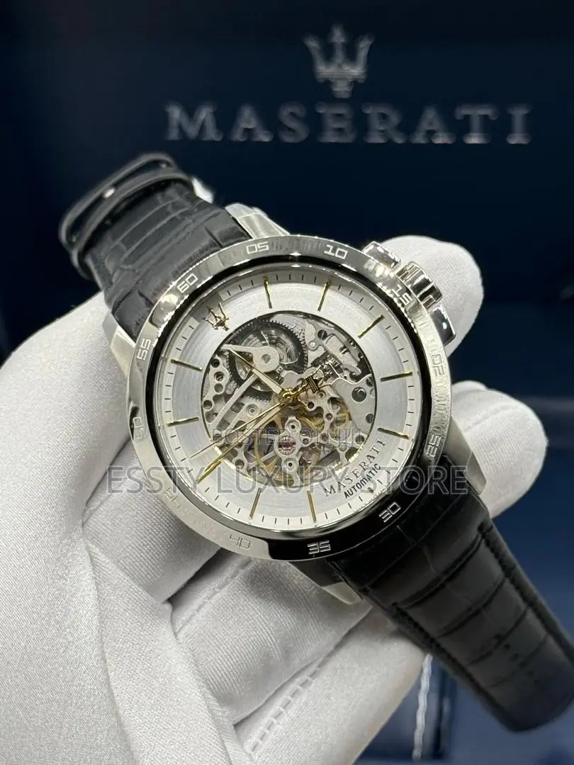 High Quality Luxury Automatic Maserati Genuine Leather Watch