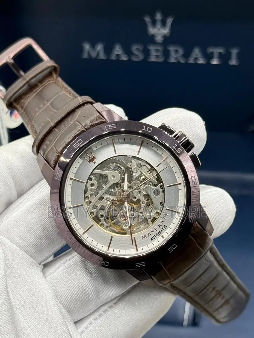 High Quality Luxury Automatic Maserati Genuine Leather Watch