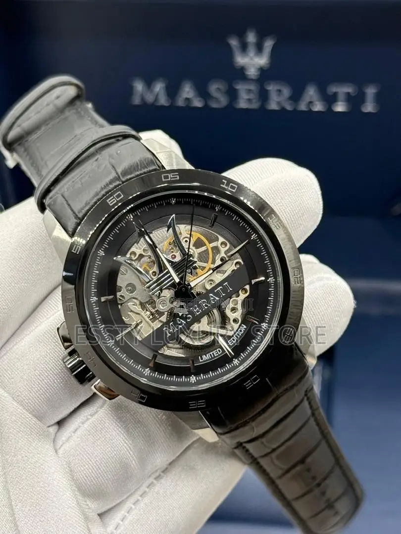 High Quality Luxury Automatic Maserati Genuine Leather Watch