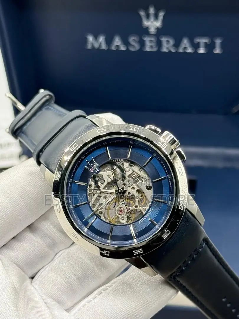 High Quality Luxury Automatic Maserati Genuine Leather Watch