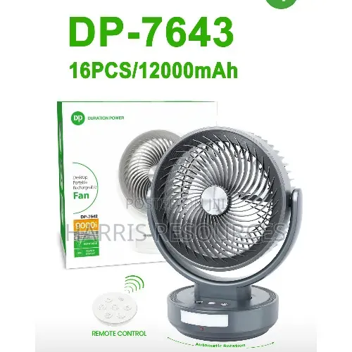 Dp 12000mah Destop Portable Rechargeable Fan Dp-7643