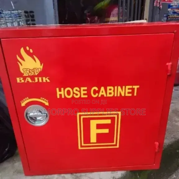 Wall-Mounted Bajik Swinging Fire Hose Reel Enclosed in a Fire Cabinet