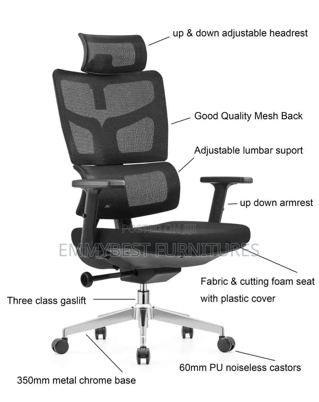 Good Quality Standard Mesh Reclining Chair.