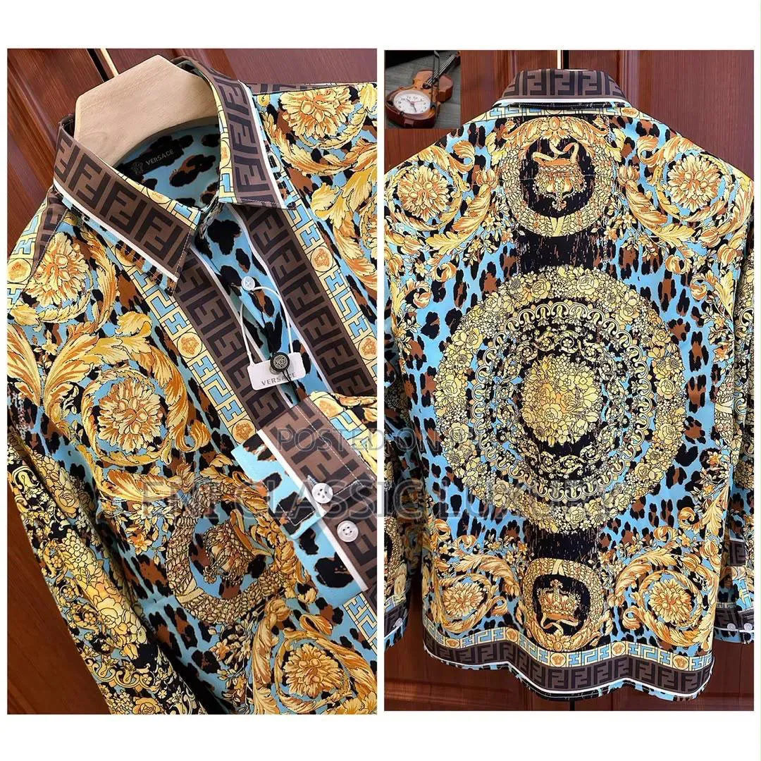 Pure Quality Luxury Men's Silk Fabric Shirts Fendi Best Quality