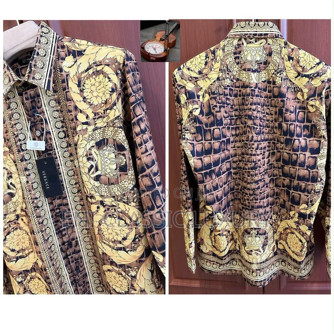 Pure Quality Luxury Men's Silk Fabric Shirts Fendi Best Quality