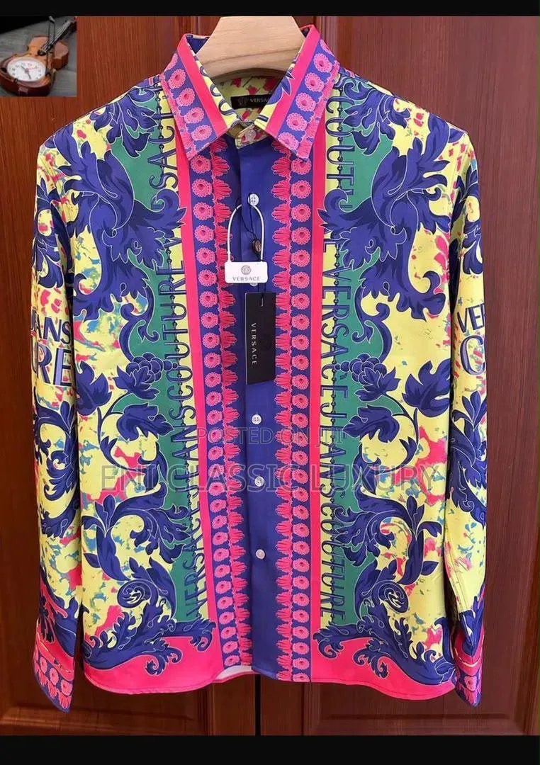 Pure Quality Luxury Men's Silk Fabric Shirts Fendi Best Quality