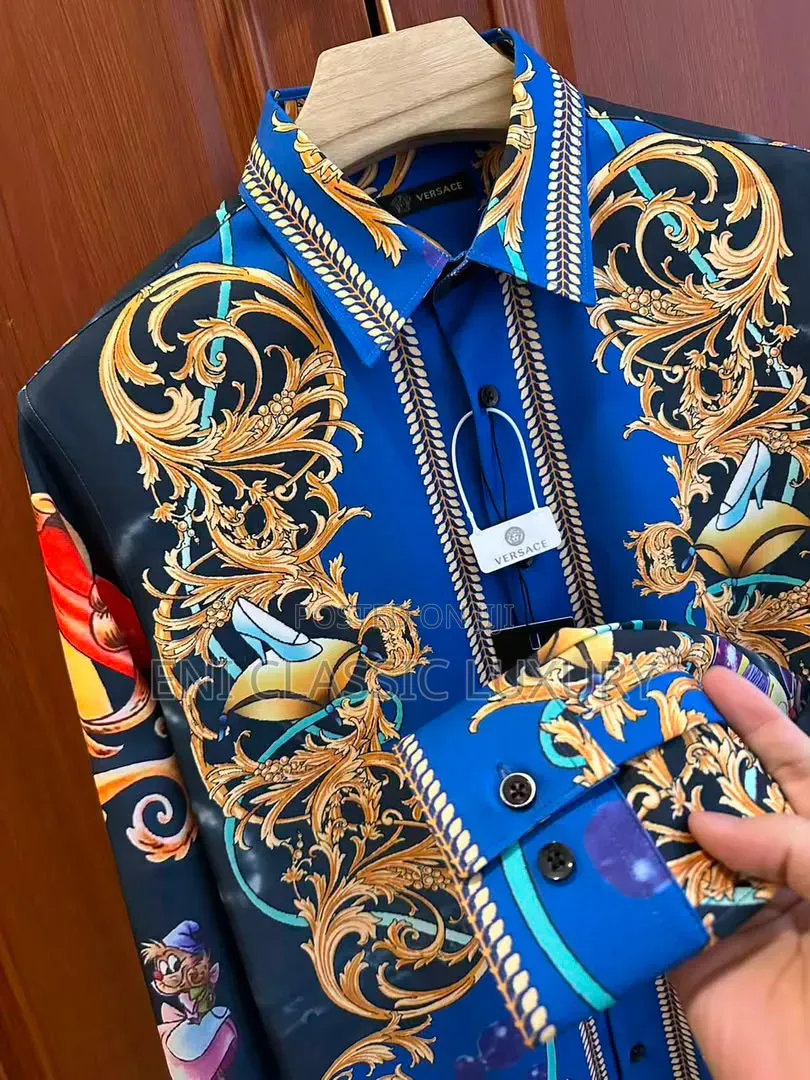 Pure Quality Luxury Men's Silk Fabric Shirts Fendi Best Quality