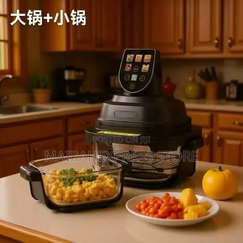 2in1 Digital Glass Airfyer With 2 Glass Bowl
