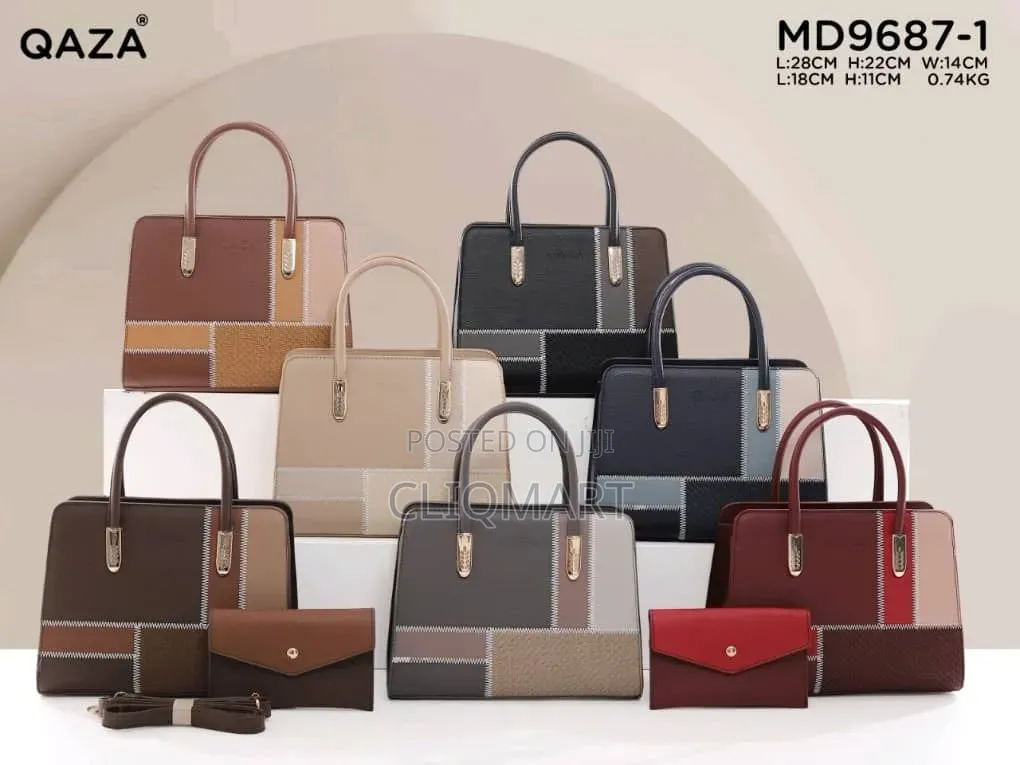 QAZA Ladies Leather Bag Set