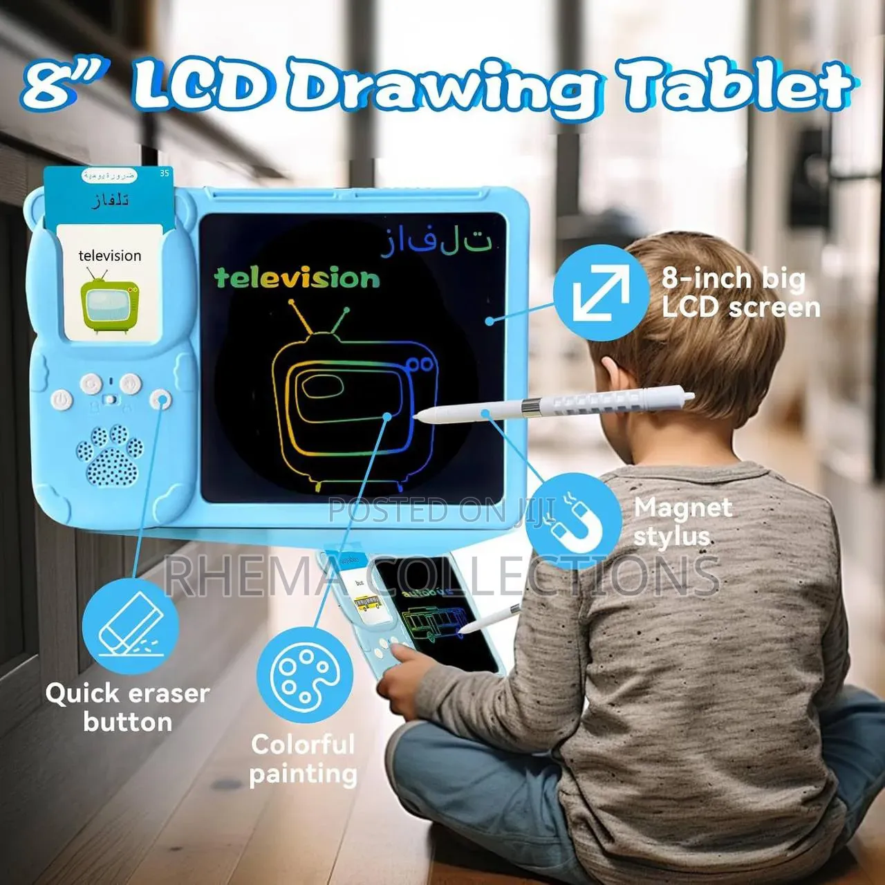 2in1 Writing Board and Early Learning Educational Card Reader Device