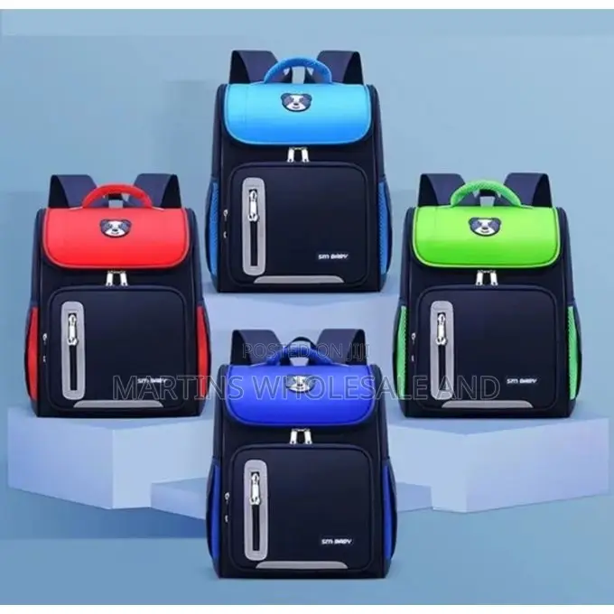 SM Baby Kids' School Backpack Features a Vibrant Blue Colorblock Flap