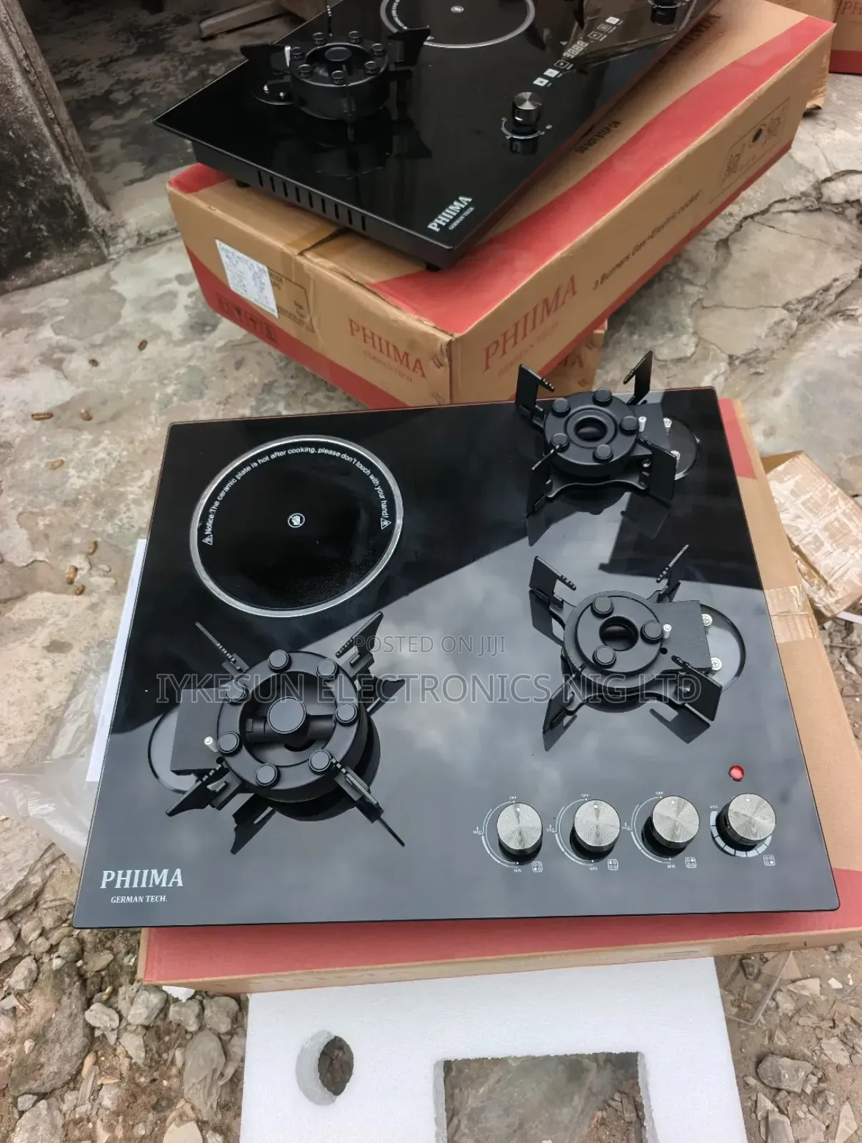 Original PHIIMA Built-in 3+1 Flips Up Gas Electric Cooker HOB 60CM.