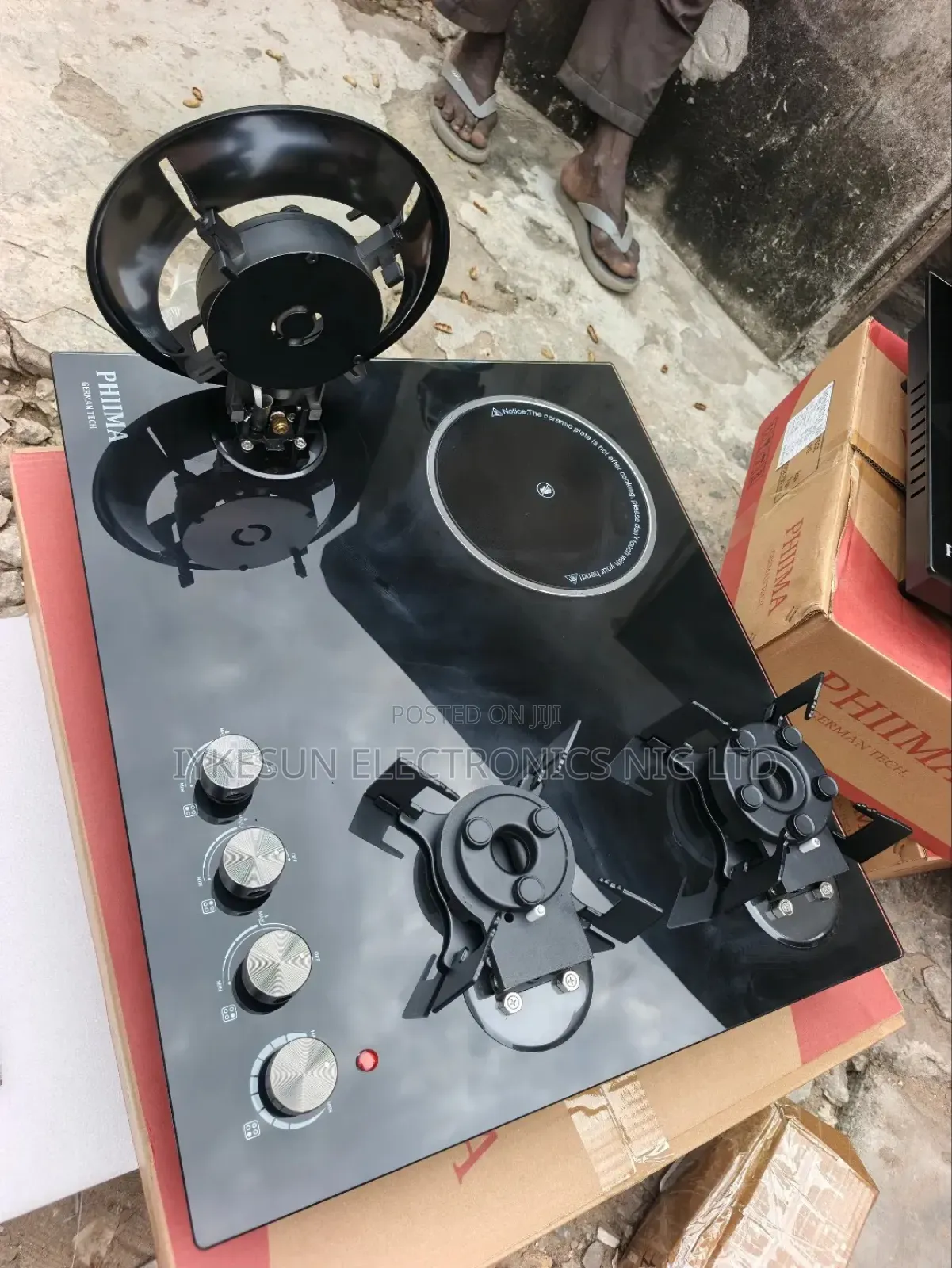 Original PHIIMA Built-in 3+1 Flips Up Gas Electric Cooker HOB 60CM.