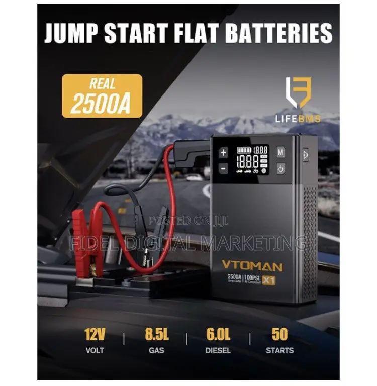 VTOMAN X1 Entry-Level 2-in-1 Jump Starter With Tire Inflator