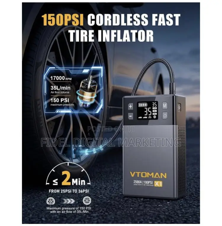 VTOMAN X1 Entry-Level 2-in-1 Jump Starter With Tire Inflator
