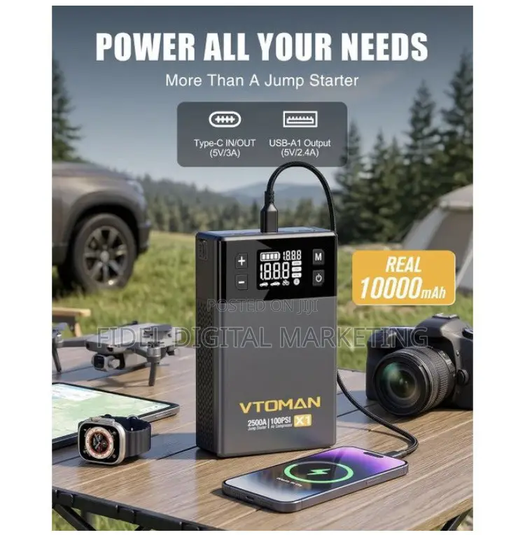 VTOMAN X1 Entry-Level 2-in-1 Jump Starter With Tire Inflator