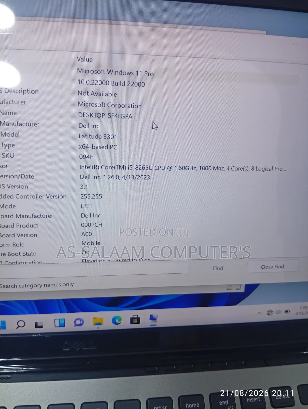 Laptop Dell Latitude 3301 8GB Intel Core i5 SSD 256GB