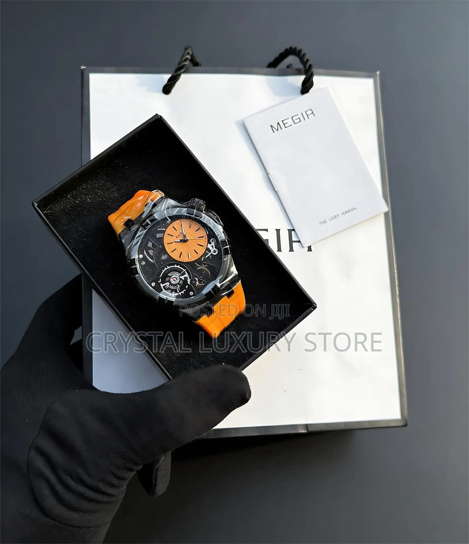 Megir Quality Men Rubber Strap Wristwatch