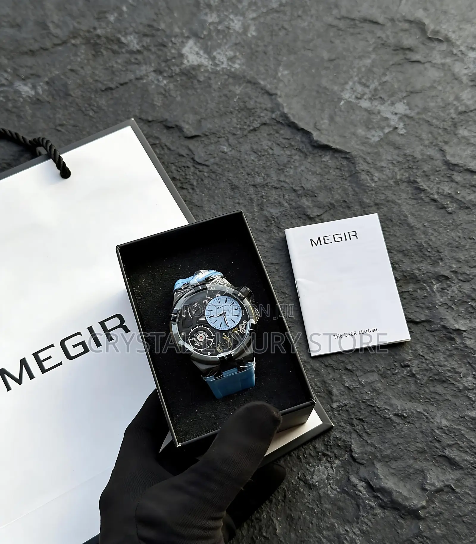 Megir Quality Men Rubber Strap Wristwatch