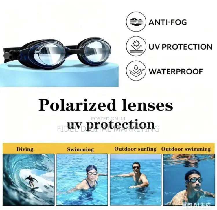 Addigoes Swimming Goggles Swim Cap Set for Men and Women