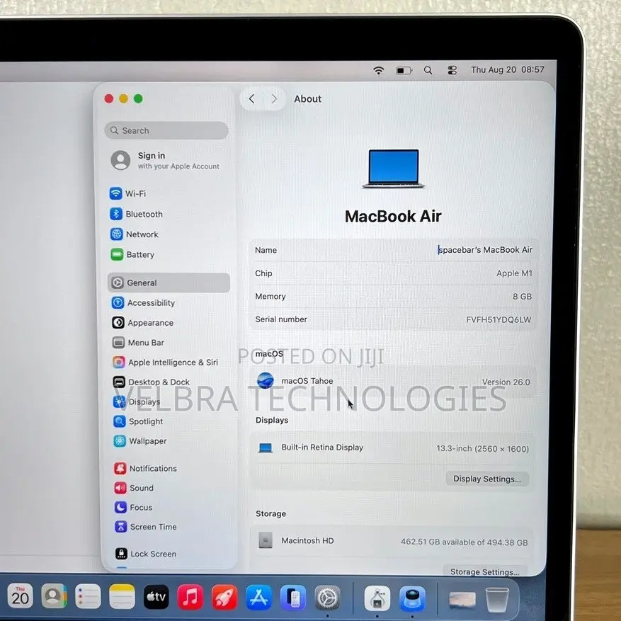 Laptop Apple MacBook Air 2020 M1 8GB Apple M1 SSD 512GB