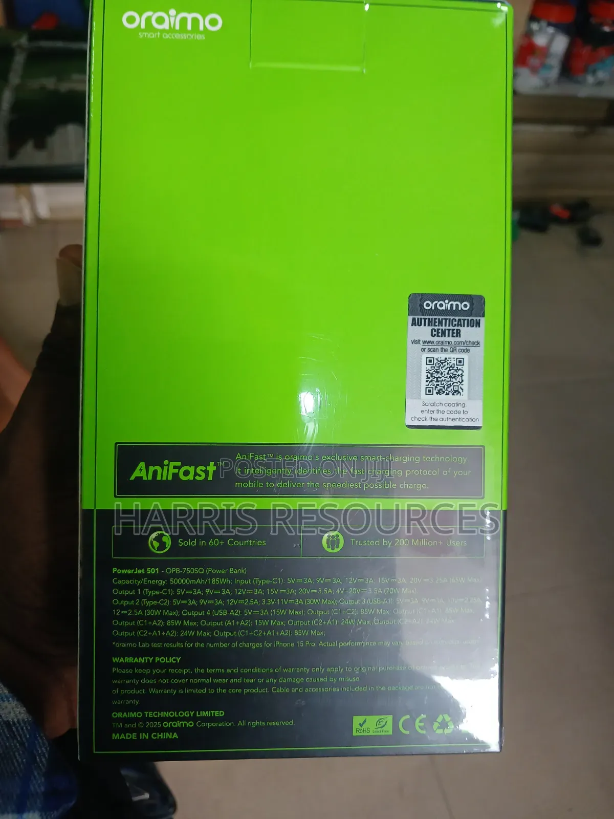 Oraimo 85watts Utra Fast Charging Power Bank 50,000 Mah for Laptops