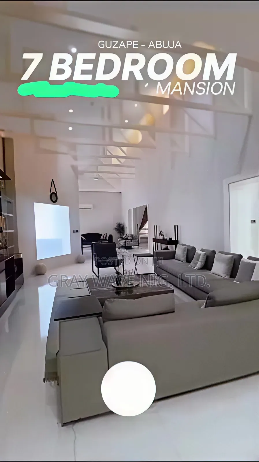Furnished 7bdrm Mansion in Guzape District for sale